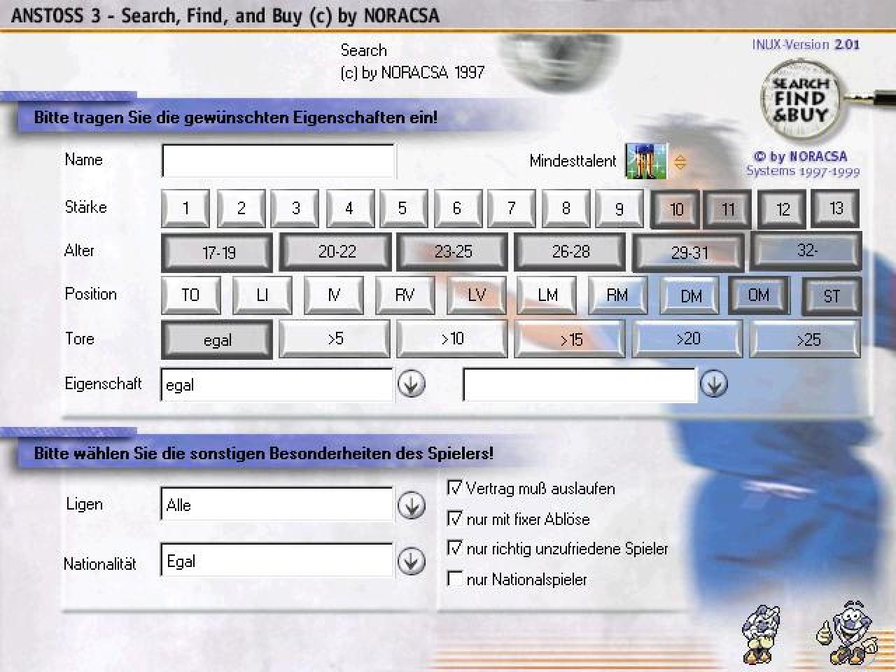 [26/11/2001] FAHNDUNG LÄUFT Per Datenabfrage finden Sie blitzschnell den passenden Kicker.